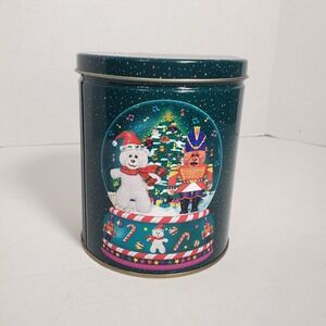 Vintage 1997 Maurice Lenell Cooky Co. Christmas Tin‎ "Snowglobe" Bears.